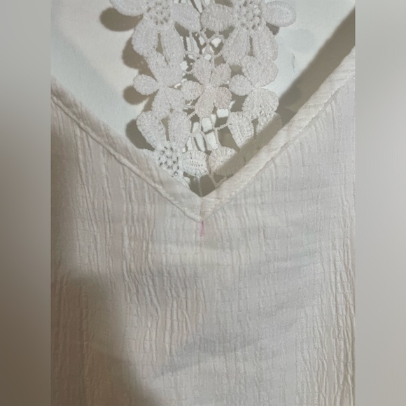 SHEIN White Dress Swim Cover Up Lace Racerback Thin Lightweight Summer ☀️ Sz Med - Picture 4 of 8
